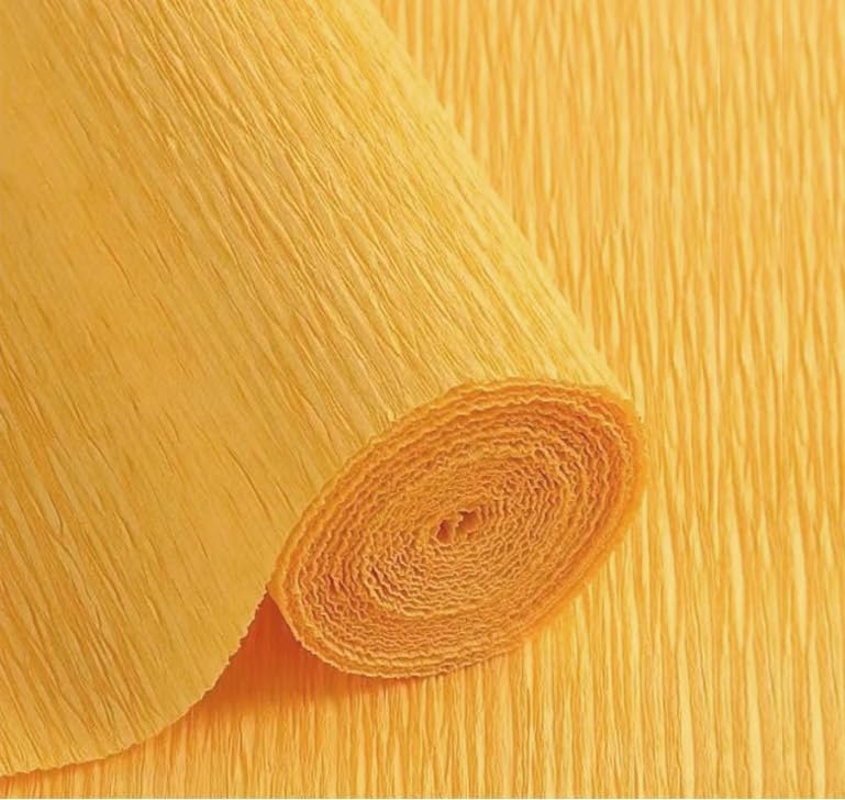 LCREATE LCREATE LCREATE Crepe Paper Roll 8.2ft Long 17 Inch Wide for Wedding Ceremony Various Large Festivals Decoration (26- Yellow) - Image 1